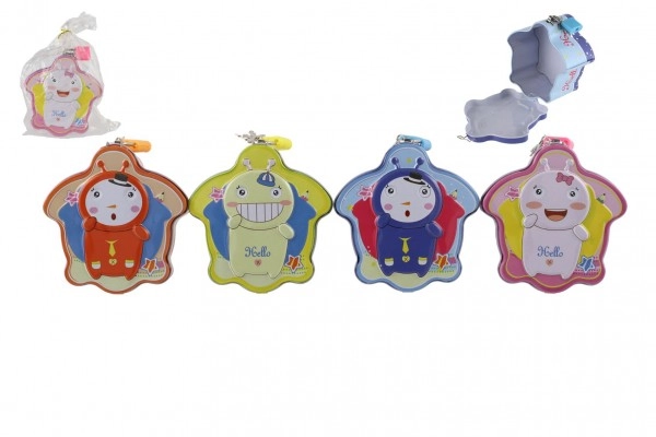 E-shop Pokladnička plechová so zámkom 10x6cm - mix farieb