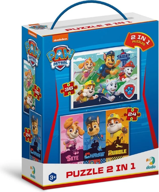 DODO Puzzle Labková Patrola: Skvelé Šteniatka 2v1