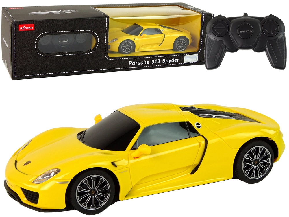 Automobil R/C Porsche 918 na diaľkové ovládanie žlté 1:24