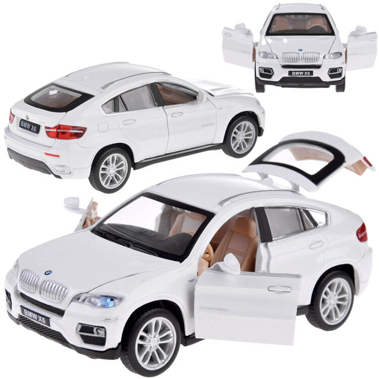 E-shop Kovové auto BMW X6 biely SUV s efektmi