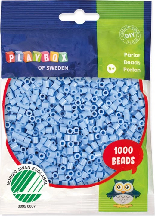 E-shop Playbox Zažehľovacie pastelové korálky, 1000ks - modré