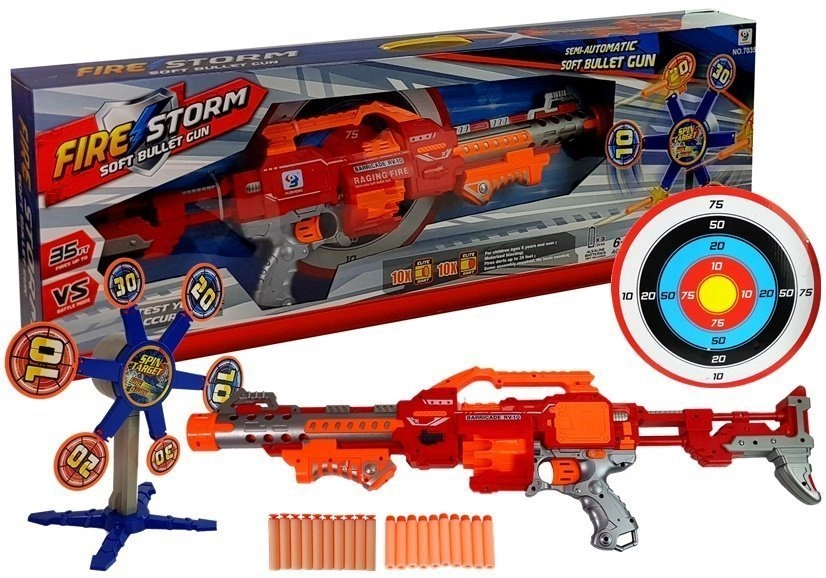 E-shop Lean Toys pištoľ s penovými nábojmi a rotujúcim terčom