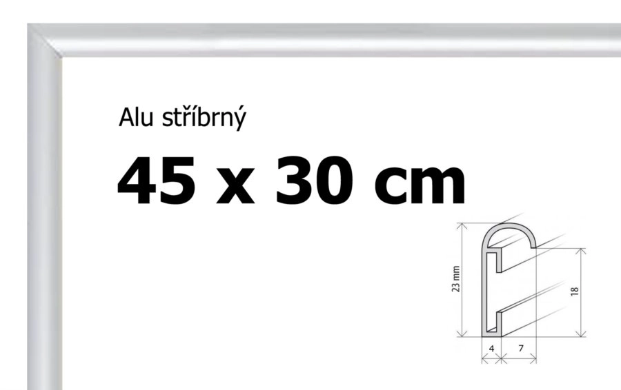 E-shop BFHM Hliníkový rám 45x30cm strieborný