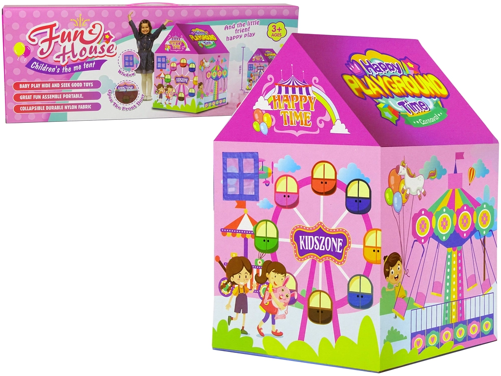 E-shop LEAN TOYS Zábavný lunapark stan pre deti 123 cm x 82 cm Ružový