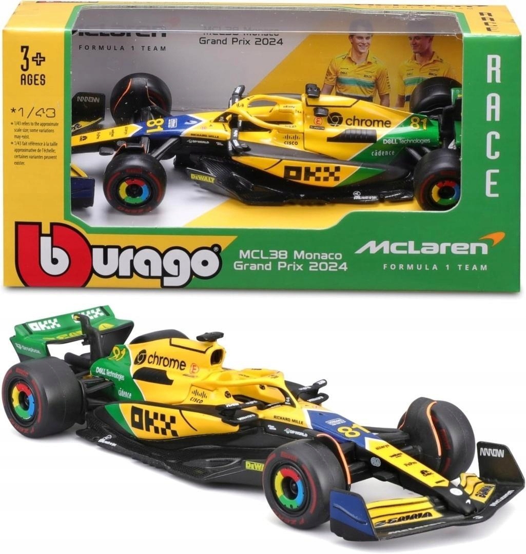 E-shop Bburago McLaren F1 Team MCL38 2024 81 Piastri Senna Edtion 1:43