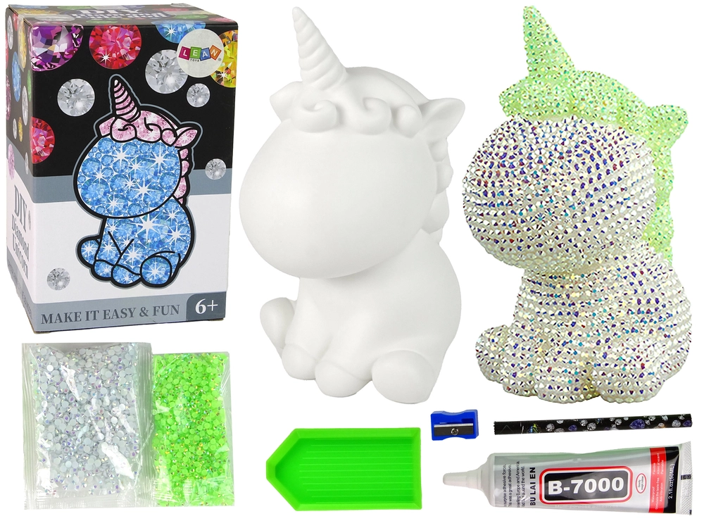 E-shop Lean Toys Kreatívna súprava Unicorn DIY Diamonds Crystals Green