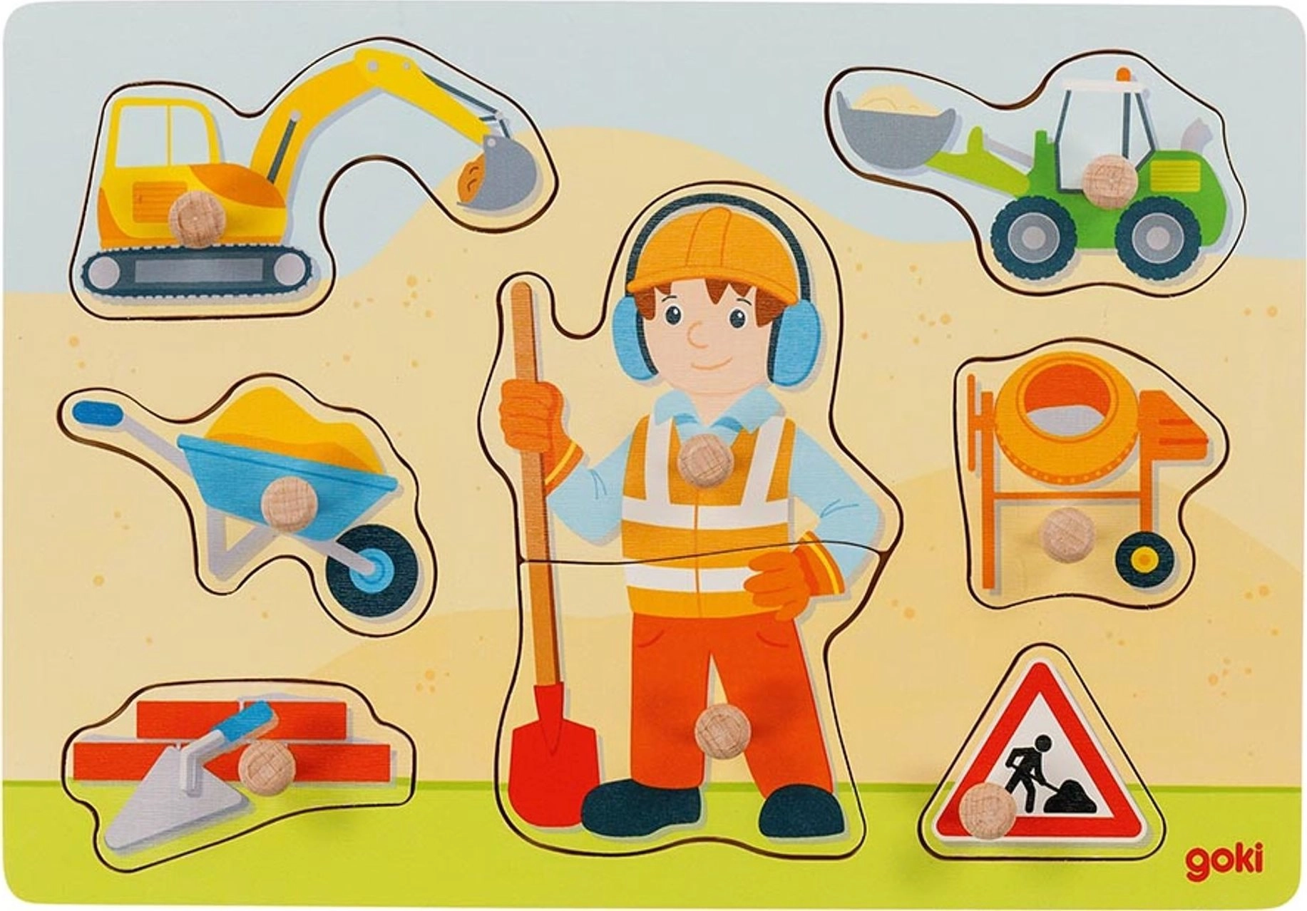 Drevená vkladačka stavebný robotník GOKI