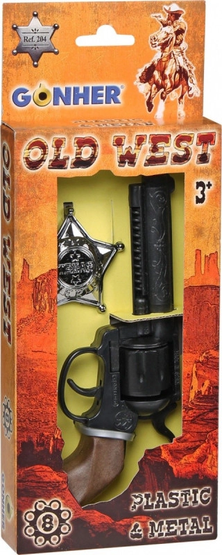 E-shop Gonher 2040 Wild West sada 8 ranový kolt odznak