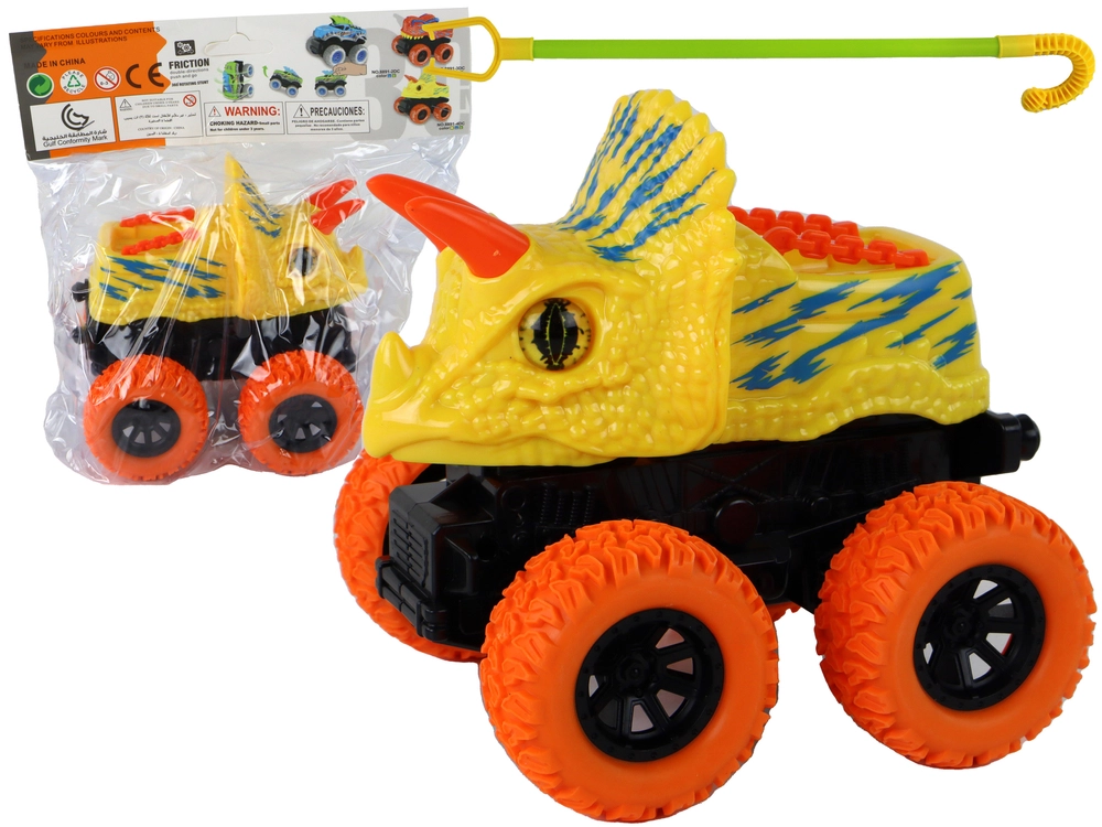 E-shop Lean Toys Žltá štvorkolka na trecí pohon Triceratops