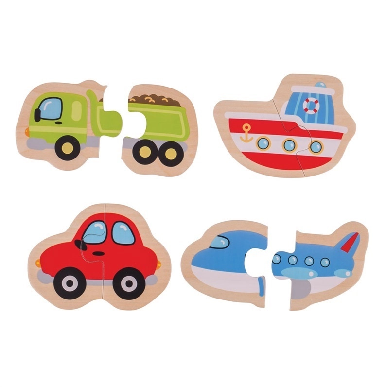 E-shop Drevené jednoduché puzzle Dopravné prostriedky – BIGJIGS TOYS
