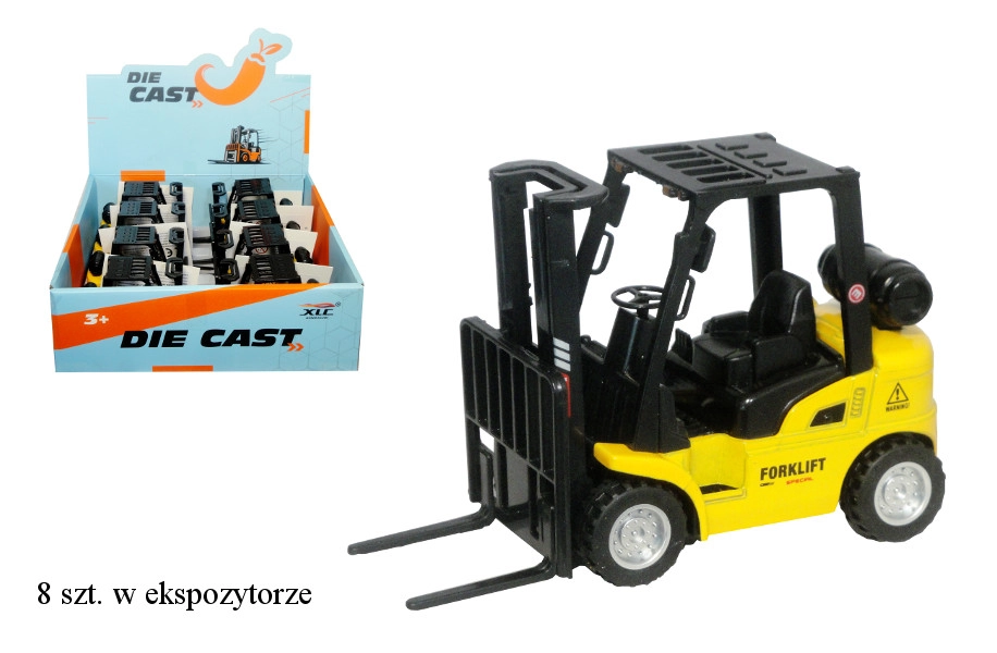 E-shop Pojazdný vysokozdvižný vozík – plastovo-kovový model s pull-back pohonom