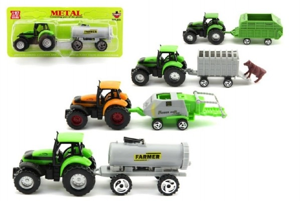E-shop Teddies Traktor s přívěsem plast 16cm skladem