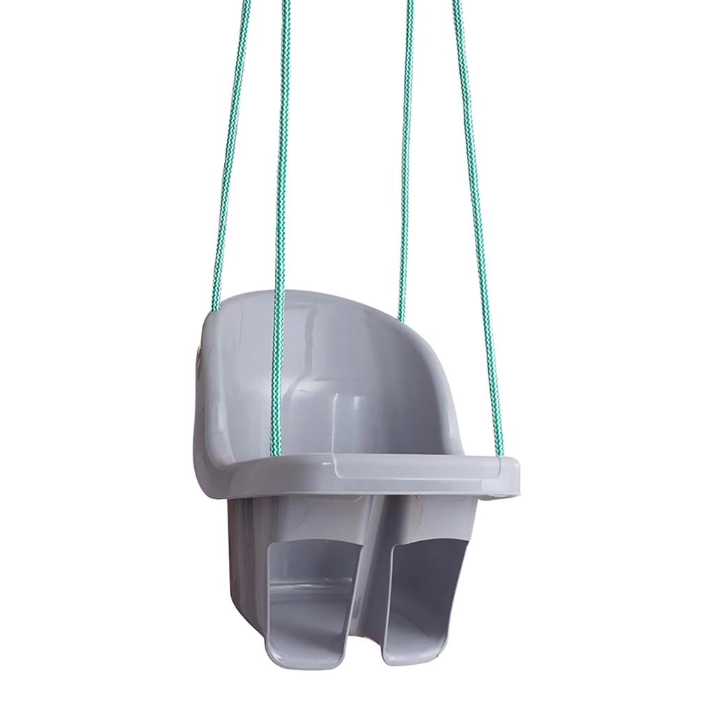 Detská závesná hojdačka so zvýšeným operadlom sivá