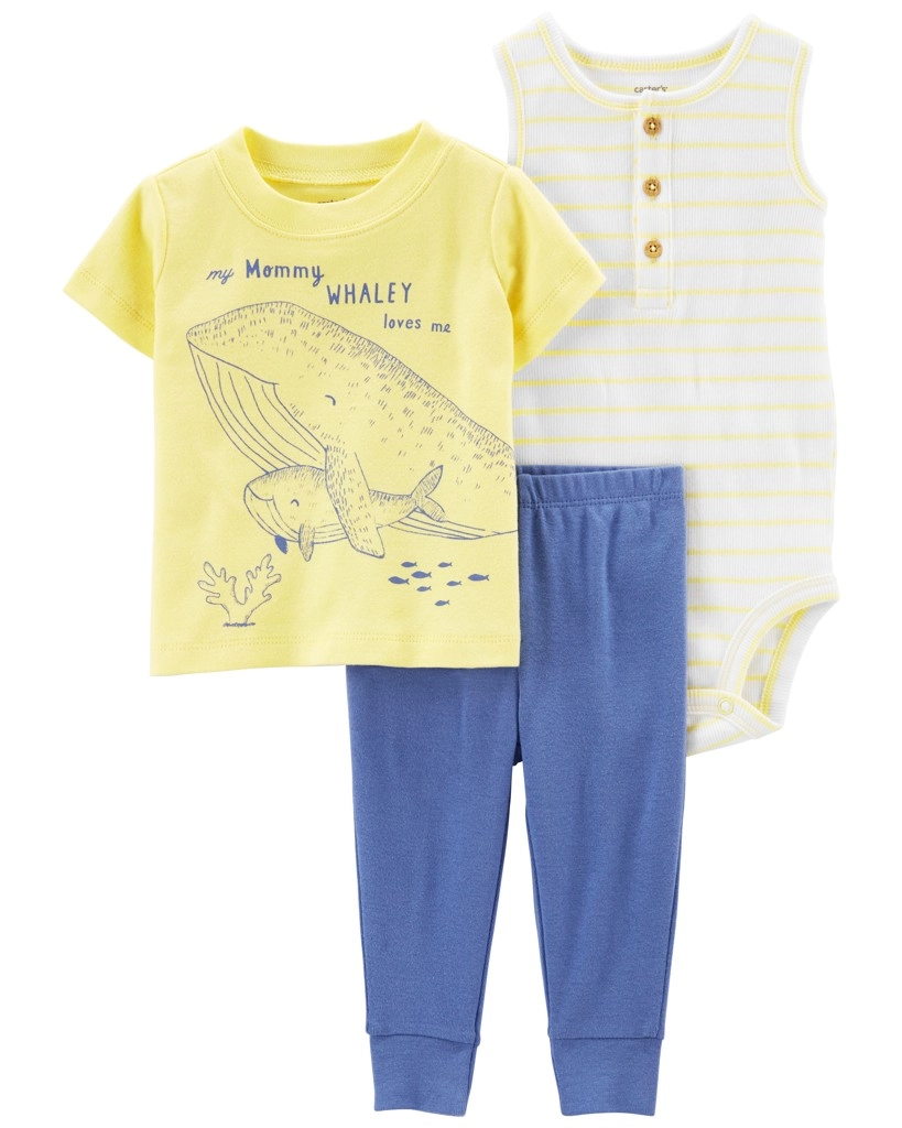 E-shop Carter's Set 3dielny legíny body kr. rukáv body bez rukávov Pink Whale dievča LBB