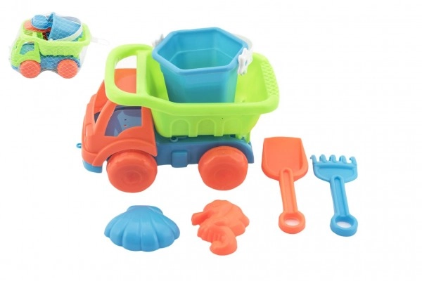E-shop Teddies Auto na písek s doplňky plast 16cm v síťce