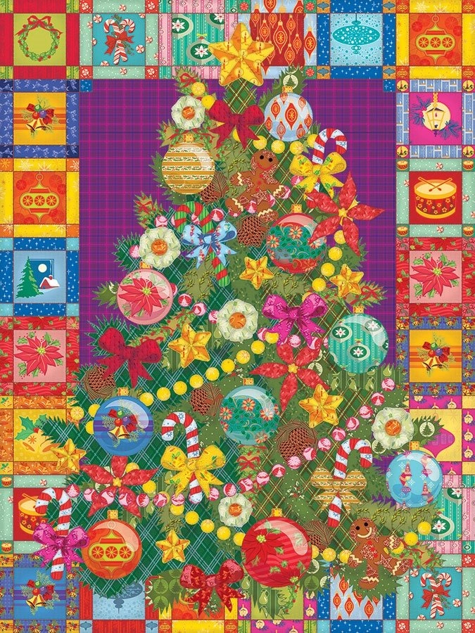 E-shop Puzzle COBBLE HILL Vianočný stromček na prikrývke XL 275 dielikov