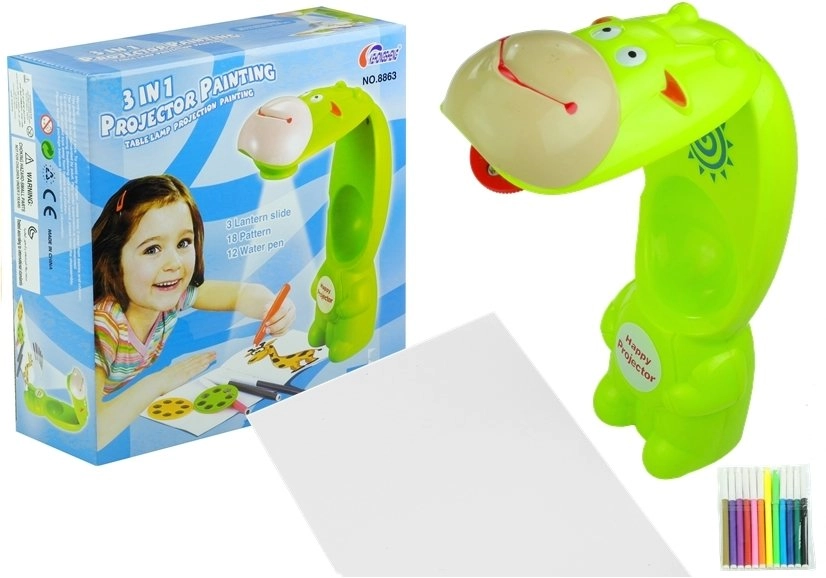 E-shop LEAN TOYS Projektor v tvare žirafy zelený