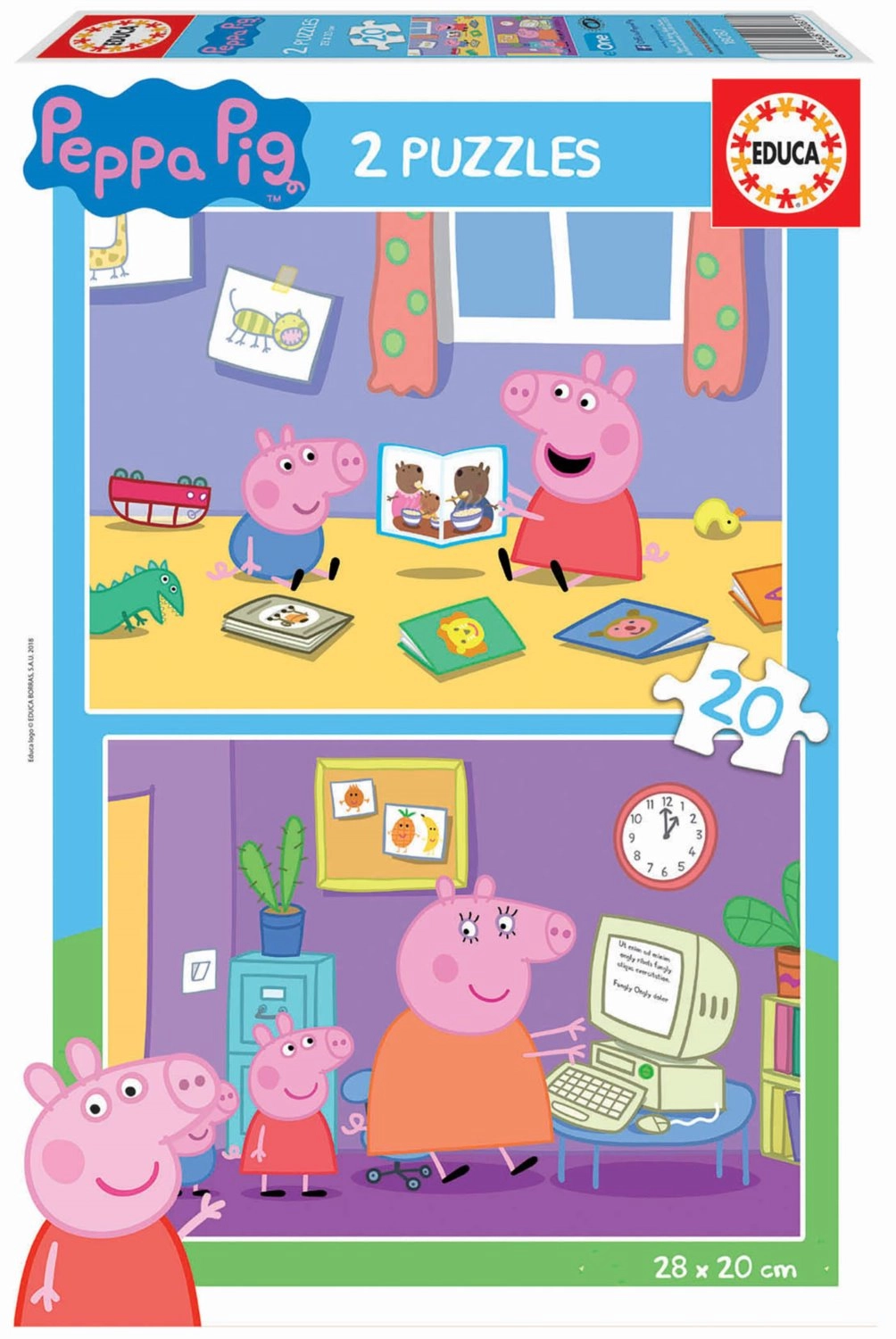 E-shop EDUCA Prasátko Peppa 2x20 dielov