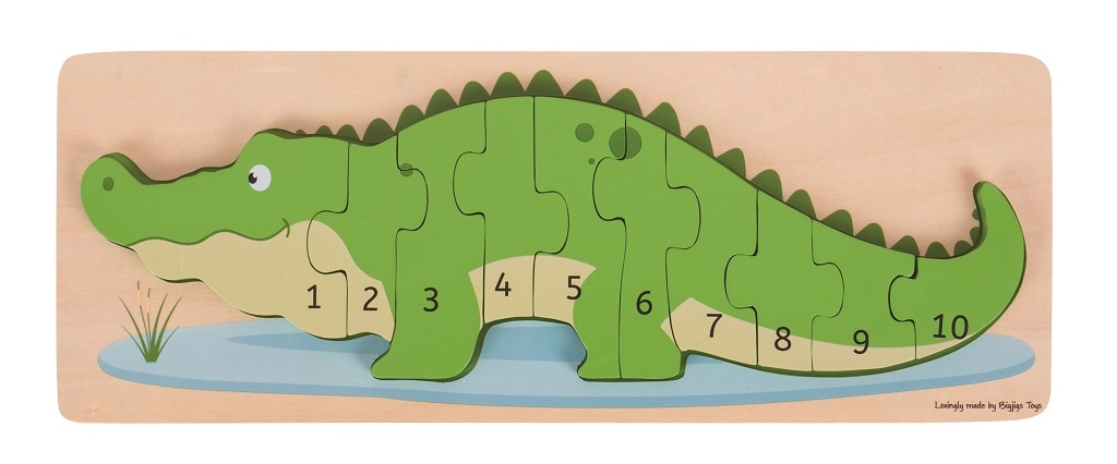 E-shop Vkladacie puzzle krokodíl s číslami BIGJIGS TOYS