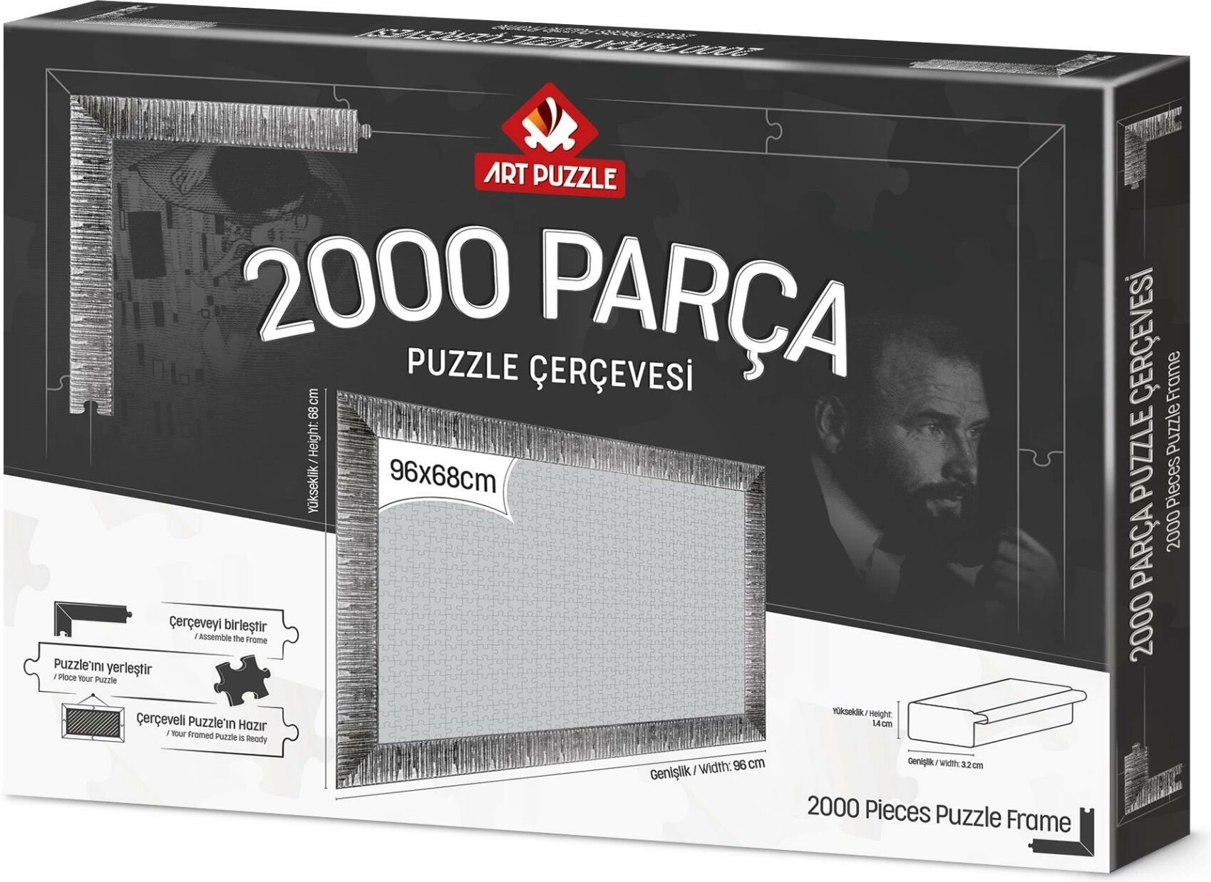 Rám na puzzle 96x68 cm strieborný