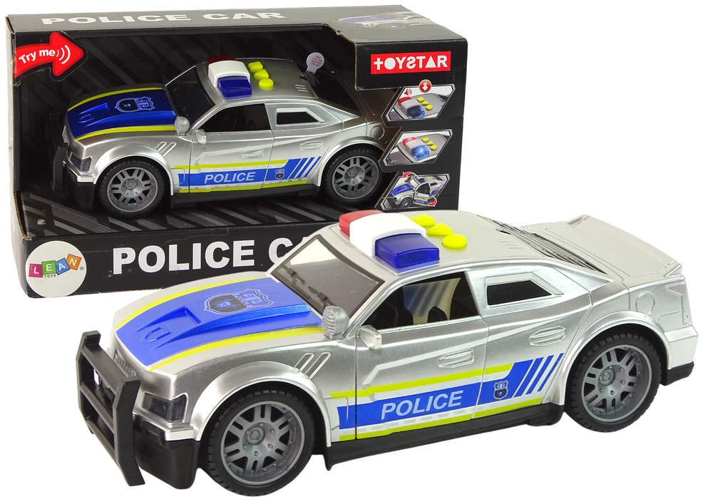 E-shop Lean Toys Policajné auto strieborné 1:14