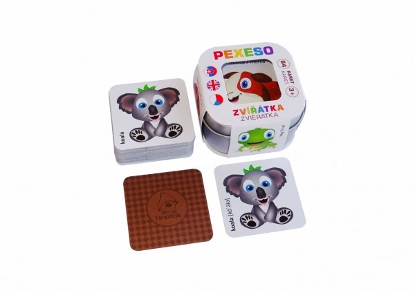 E-shop Bonaparte Pexeso Zvieratká 64 kariet v plechovej krabičke