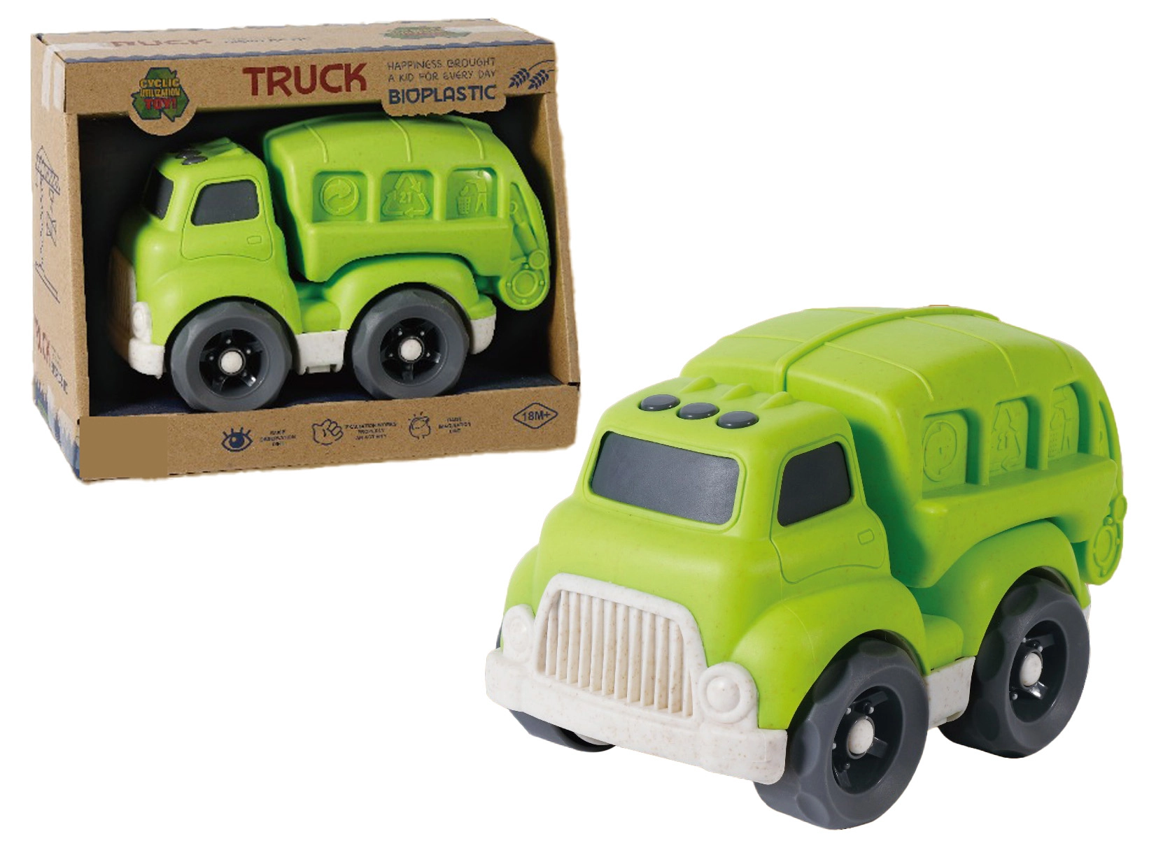 Bioplastové smetiarske auto 18 cm