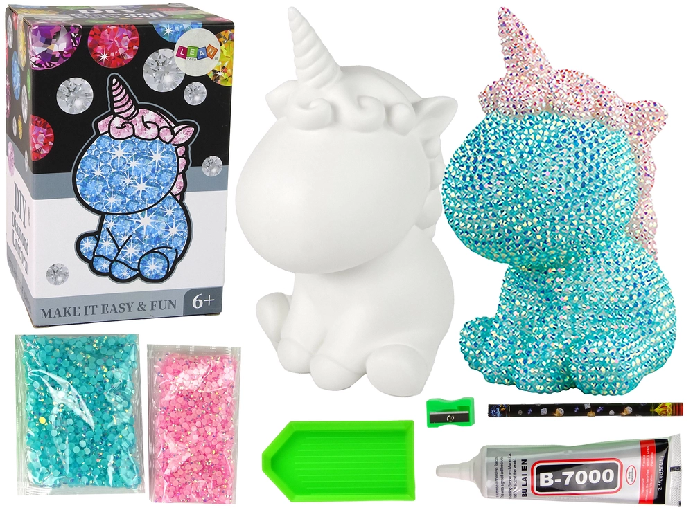 E-shop Lean Toys Kreatívna sada DIY Diamantový jednorožec modrý