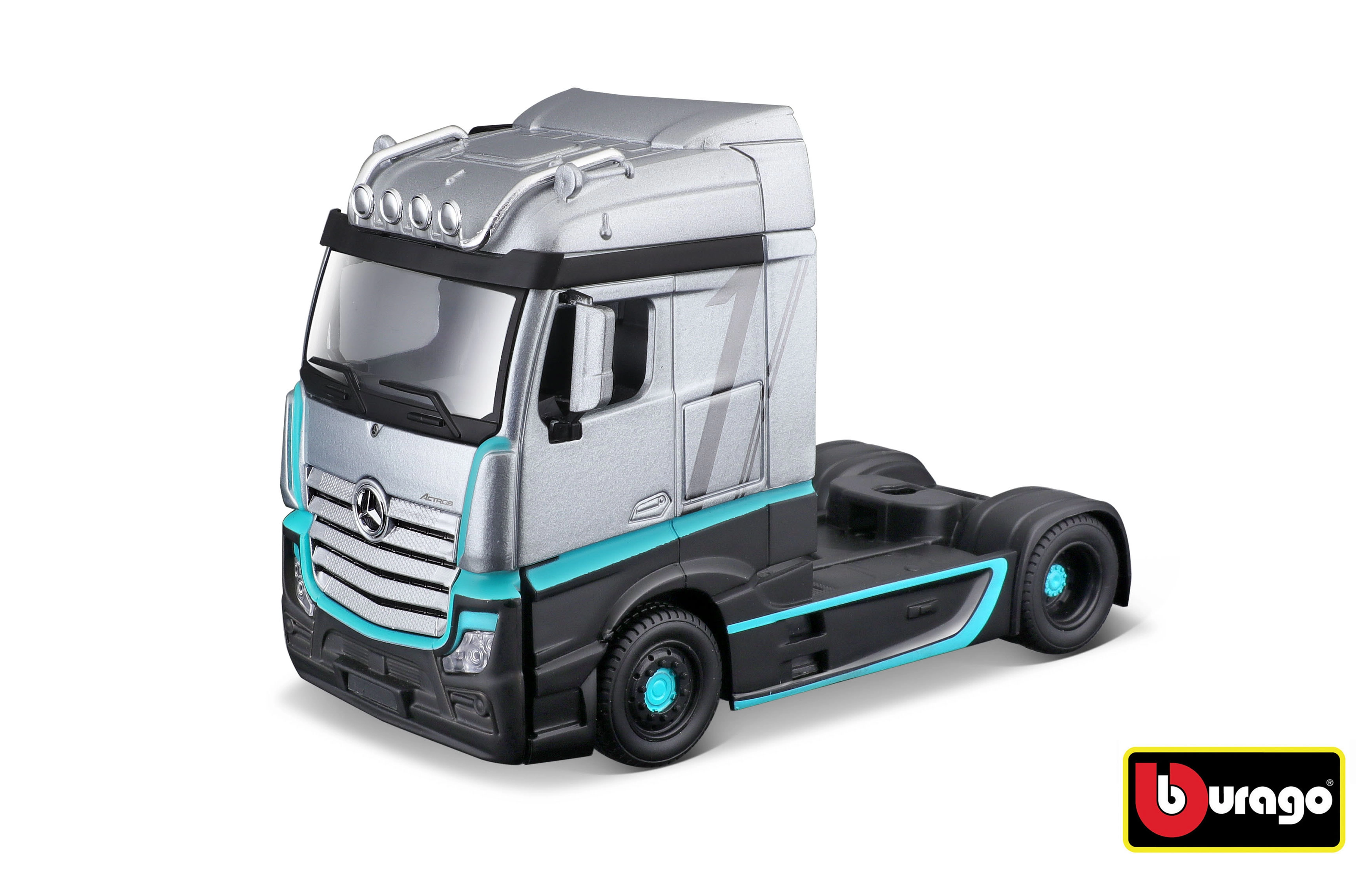E-shop Bburago kamión Mercedes-Benz Actros strieborná 1:43
