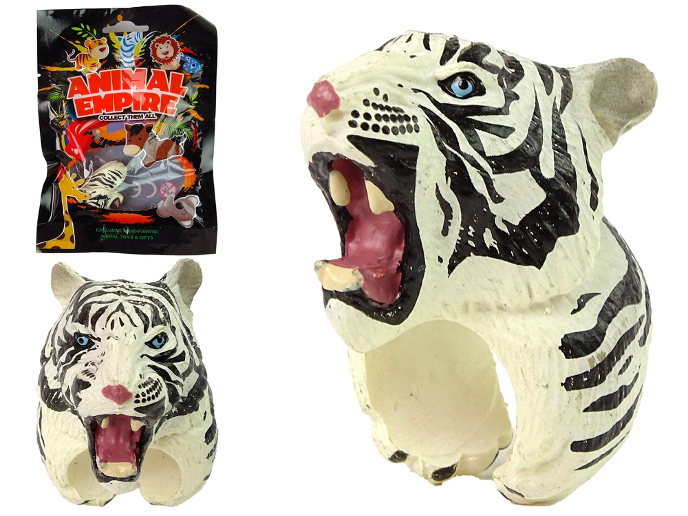 E-shop LEAN TOYS Prsteň na ruku Tiger biela