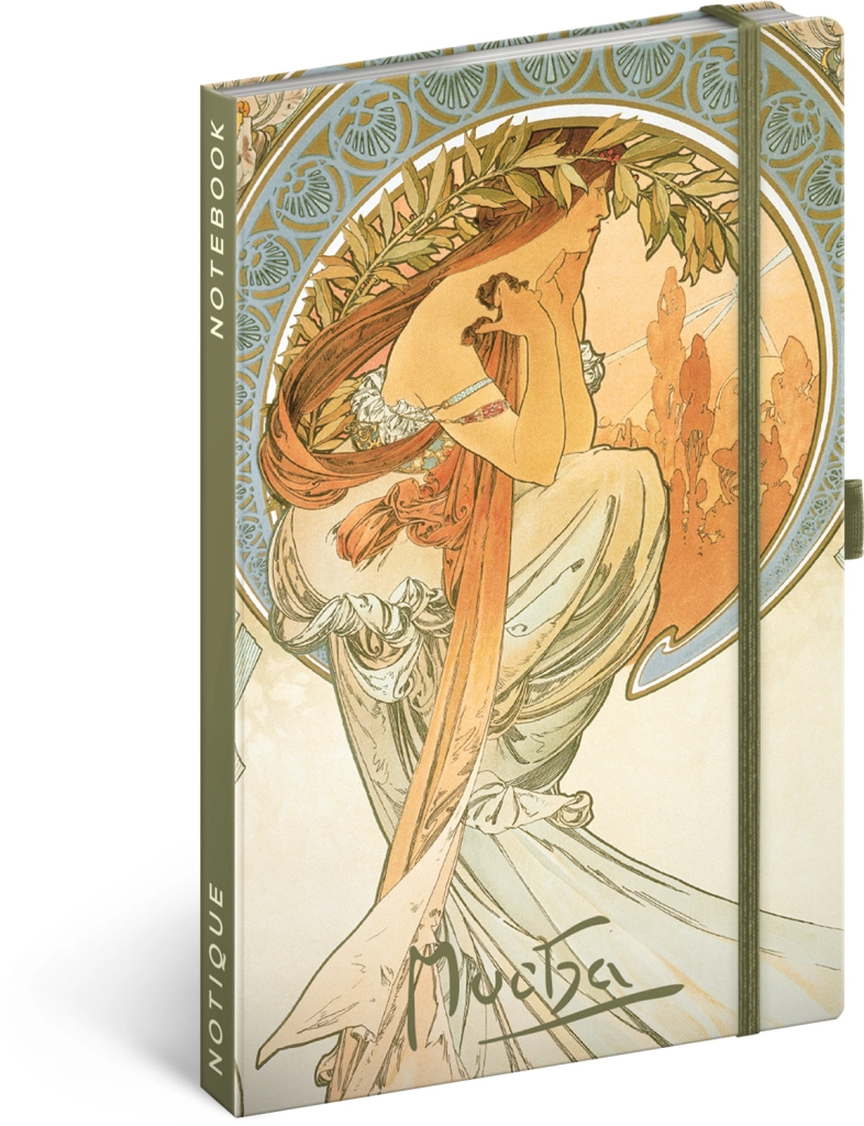 E-shop NOTIQUE Notes Alfons Mucha Poézia, linajkový, 13 x 21 cm