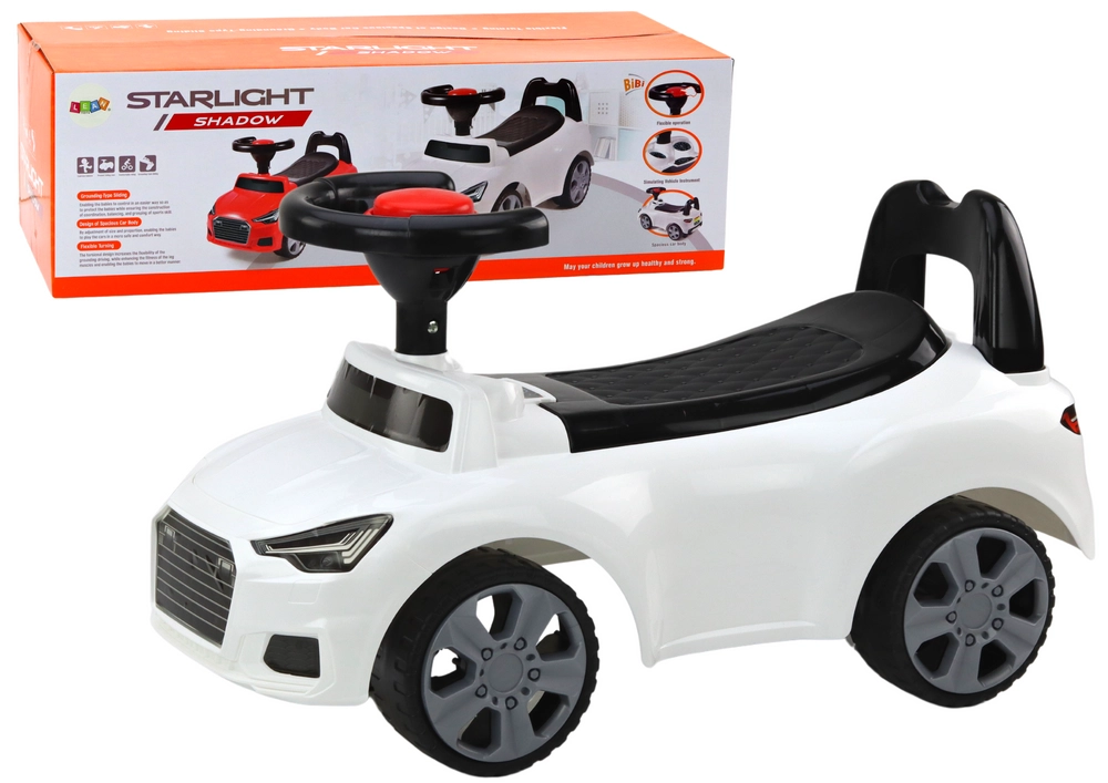 LEAN Toys Car Ride On S operadlom QX-3396 Úložný box na klaksón Biely