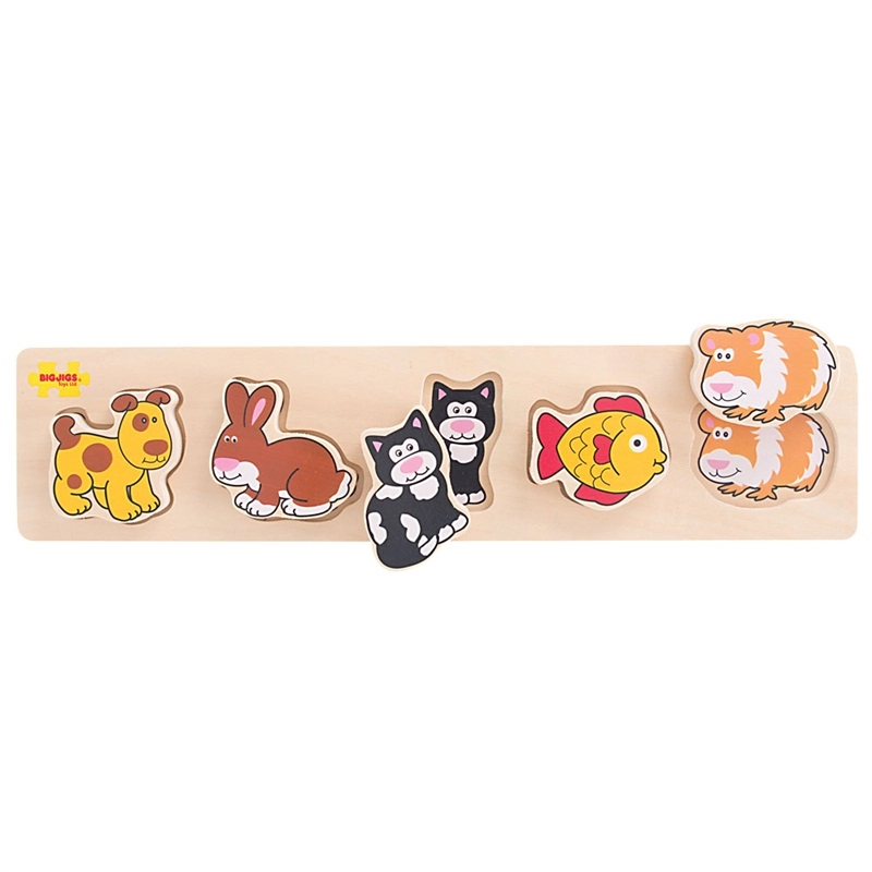 E-shop Bigjigs široké vkladacie puzzle Domáce zvieratká hrúbka 2 cm