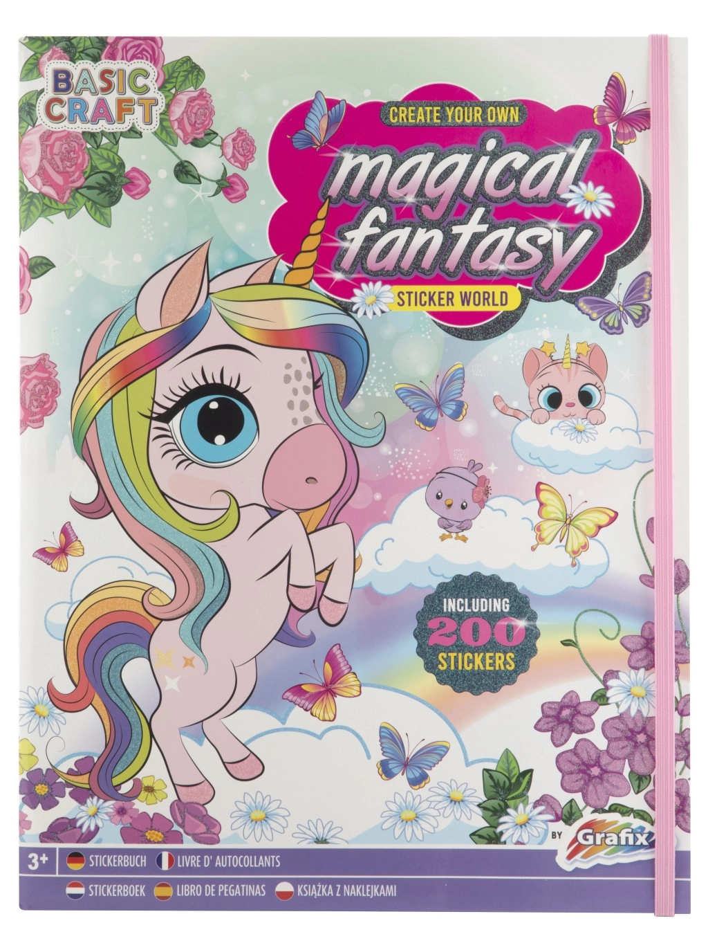 E-shop GRAFIX Kreativní zábavní knížka Jednorožec Fantasy a samolepky 200ks