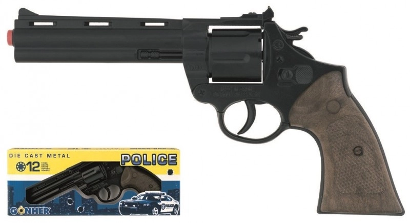 E-shop Gonher kovový policajný revolver 12 nábojov 123 6