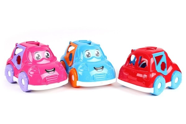 E-shop Vkladacie auto 2v1 s tvarmi a zvieratkami, 25,5 cm, od 12 mesiacov