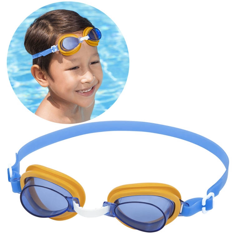 E-shop Detské plavecké okuliare BESTWAY Aqua Burst Essential, modré, 3+ – Modrá