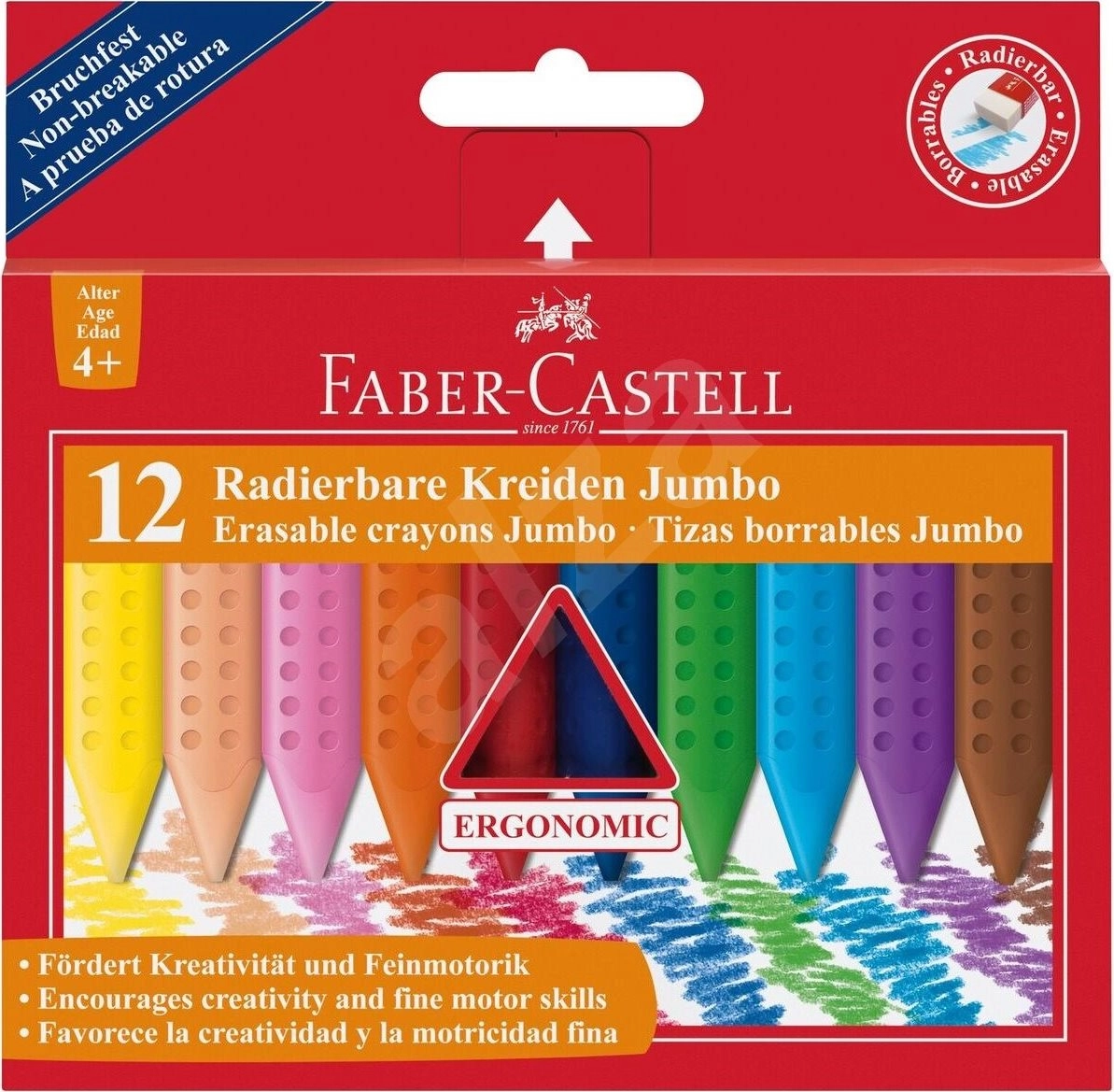 E-shop FABER-CASTELL Voskovky trojhranný tvar "Jumbo Grip" 12 rôznych farieb