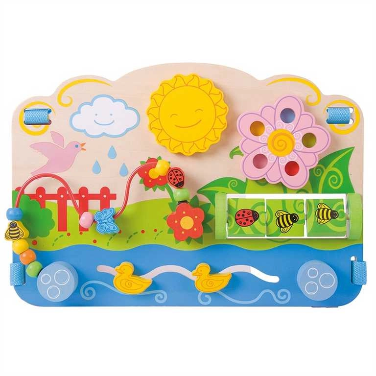 E-shop Bigjigs Baby drevená motorická doska Kvety