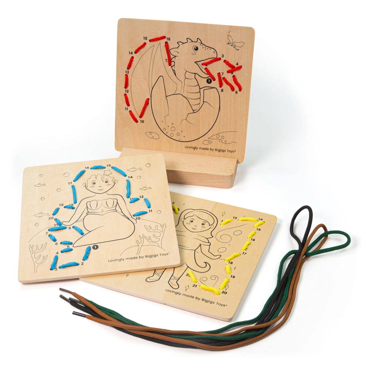 E-shop Bigjigs Toys Provlékání podle čísel Pohádky