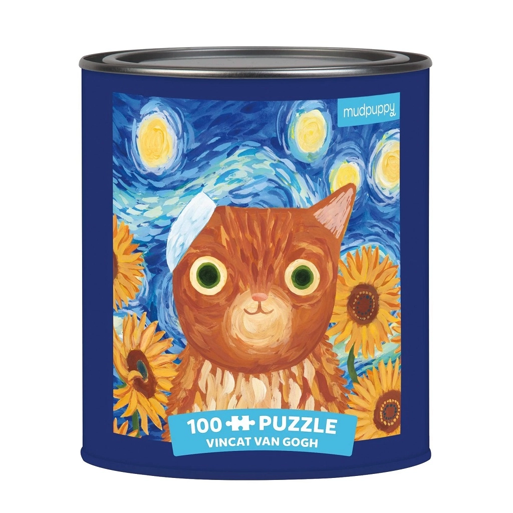 E-shop MUDPUPPY Čtvercové Artsy Cats: Vincat Van Gogh 100 dielov