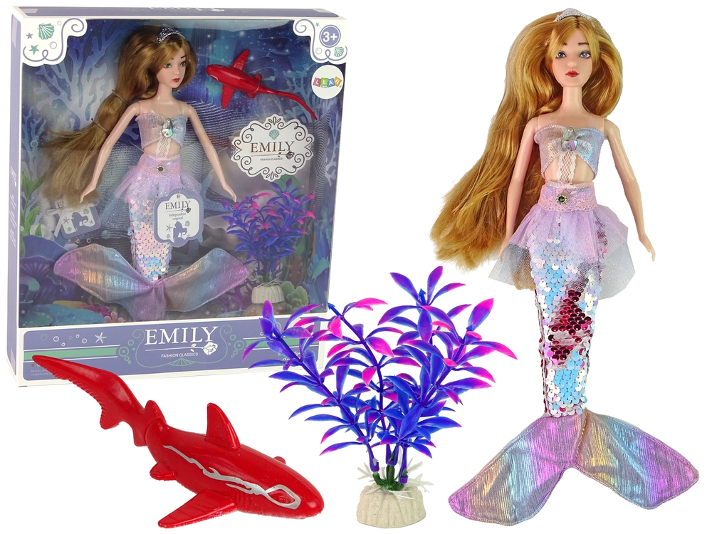 E-shop Lean Toys Emily Morská panna so žralokom a doplnkami