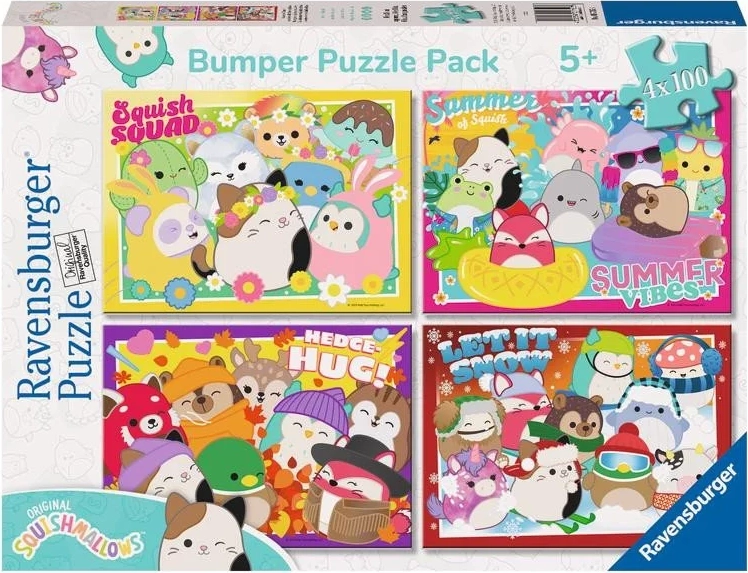 Puzzle Ravensburger Squishmallows 4x100 dielikov