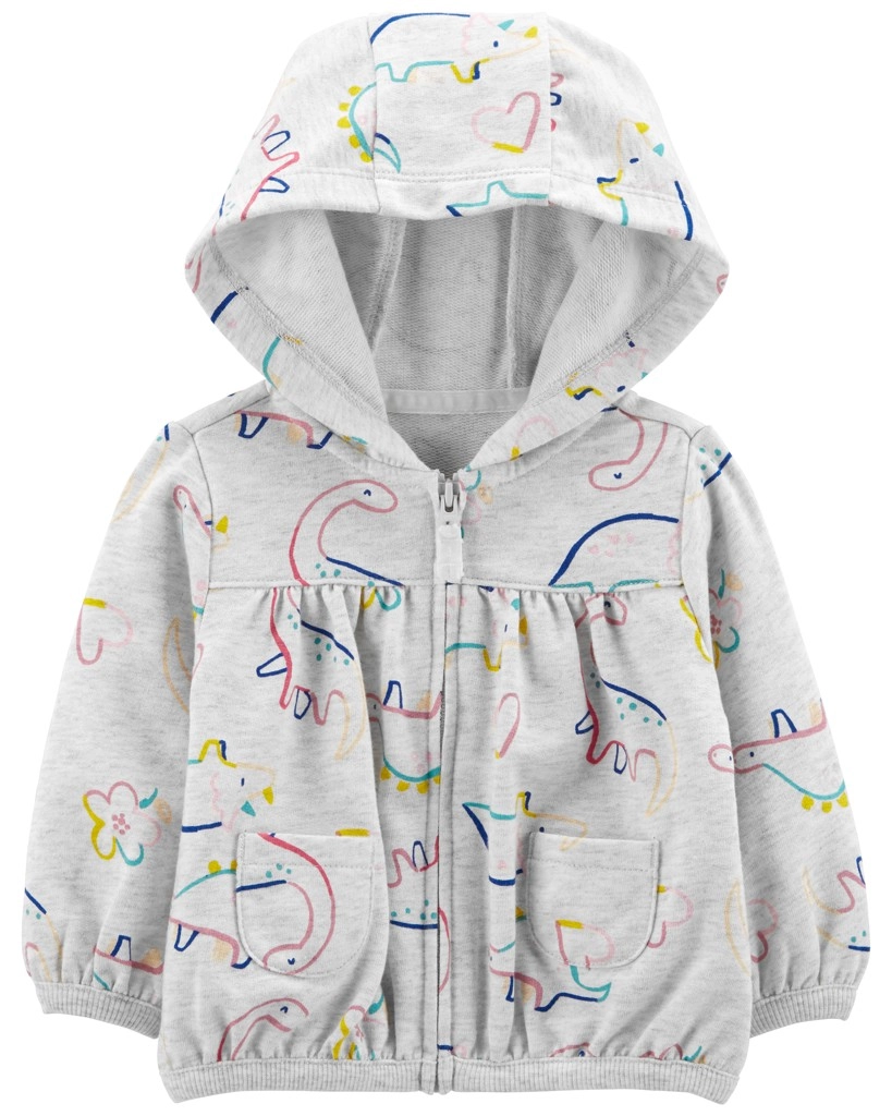 E-shop Carter’s mikina s kapucňou Grey Dino dievča