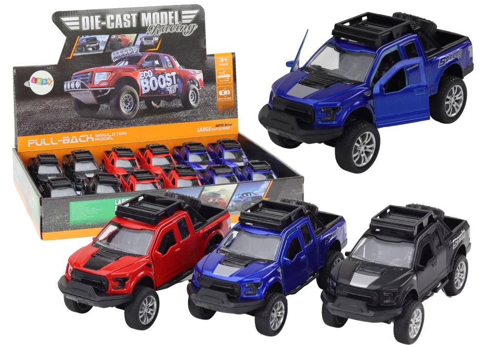 E-shop Lean Toys Hliníková pružina pre terénne, pohon, červená, modrá, čierna