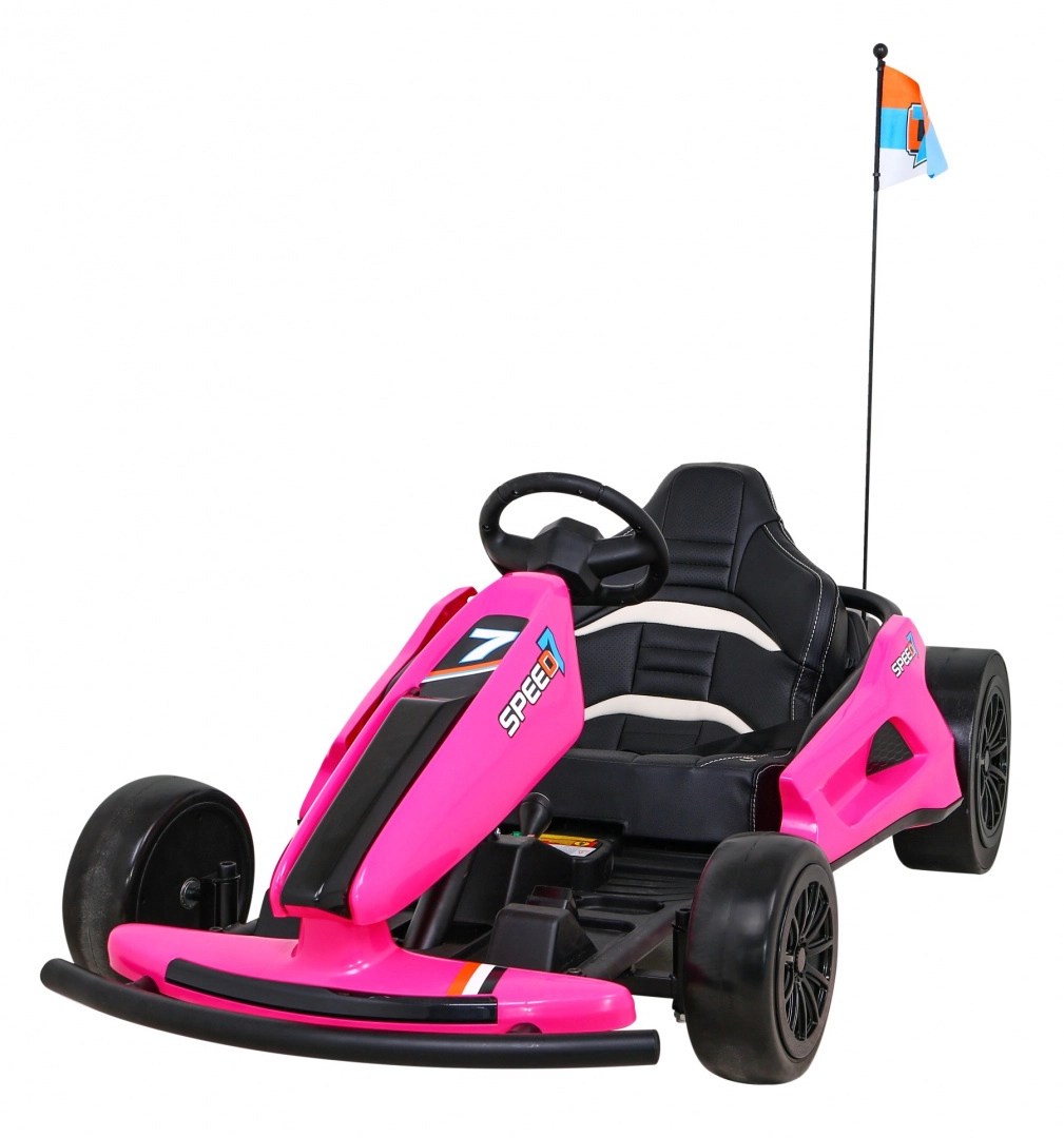 Detská elektrická motokára Speed 7 Drift King, ružová, s funkciou driftu a EVA kolesami