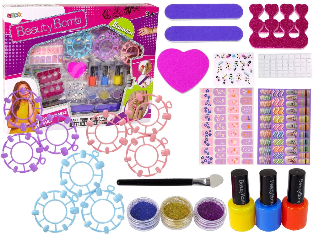 E-shop Lean Toys Veľká sada lakov na nechty s doplnkami