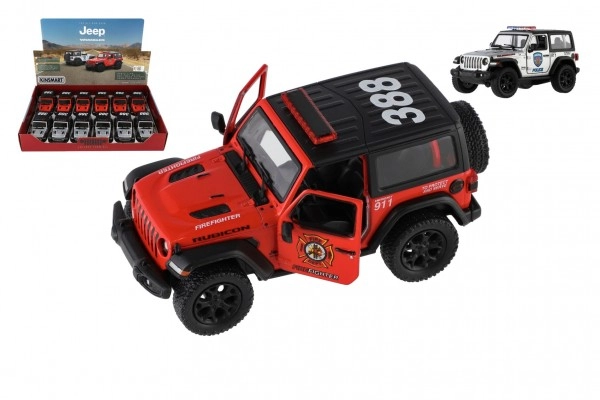 E-shop Kinsmart Auto Jeep Wrangler Polícia 2018 kov/plast 12cm 2 farby na spätné nat.
