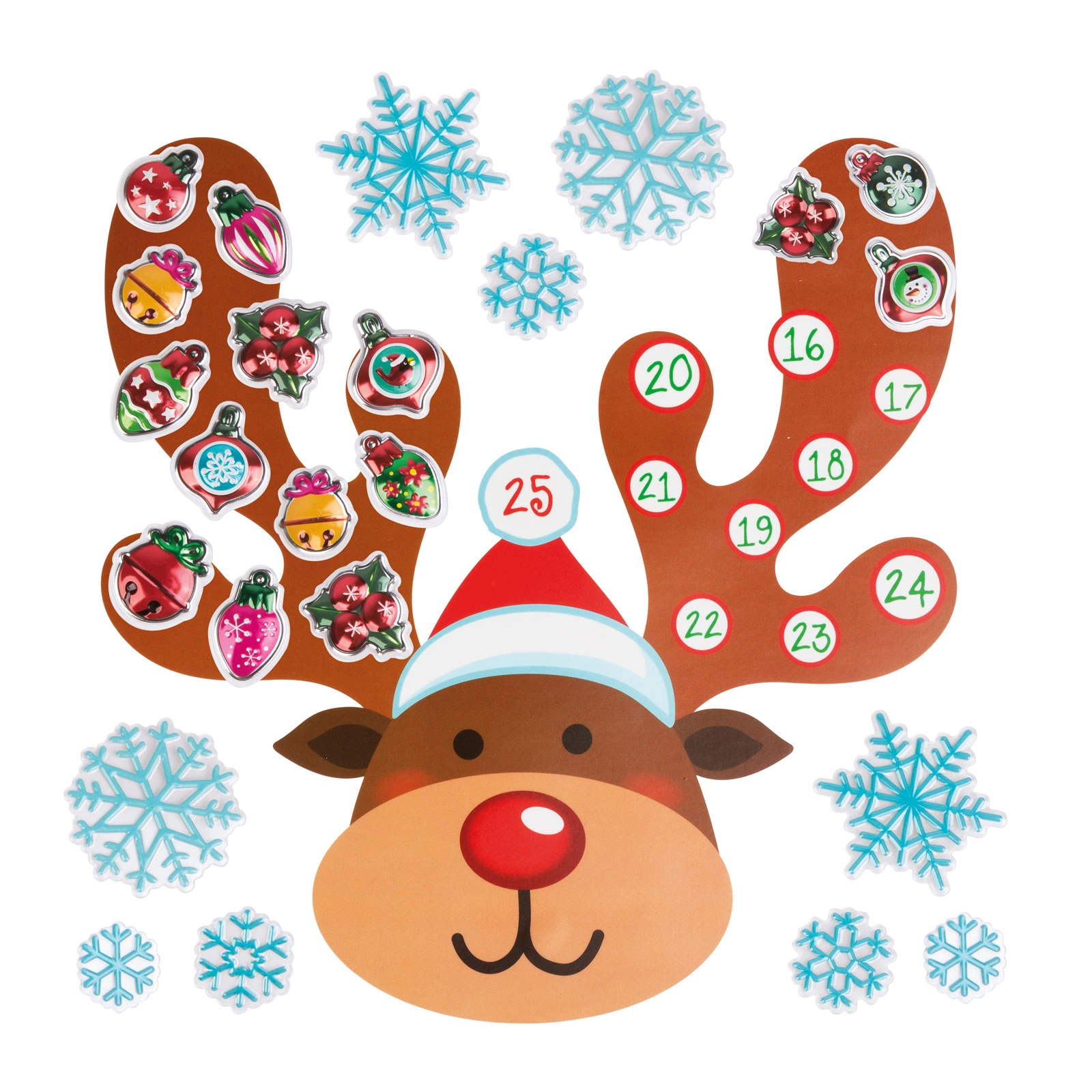 Vianočný samolepiaci nástenný adventný kalendár