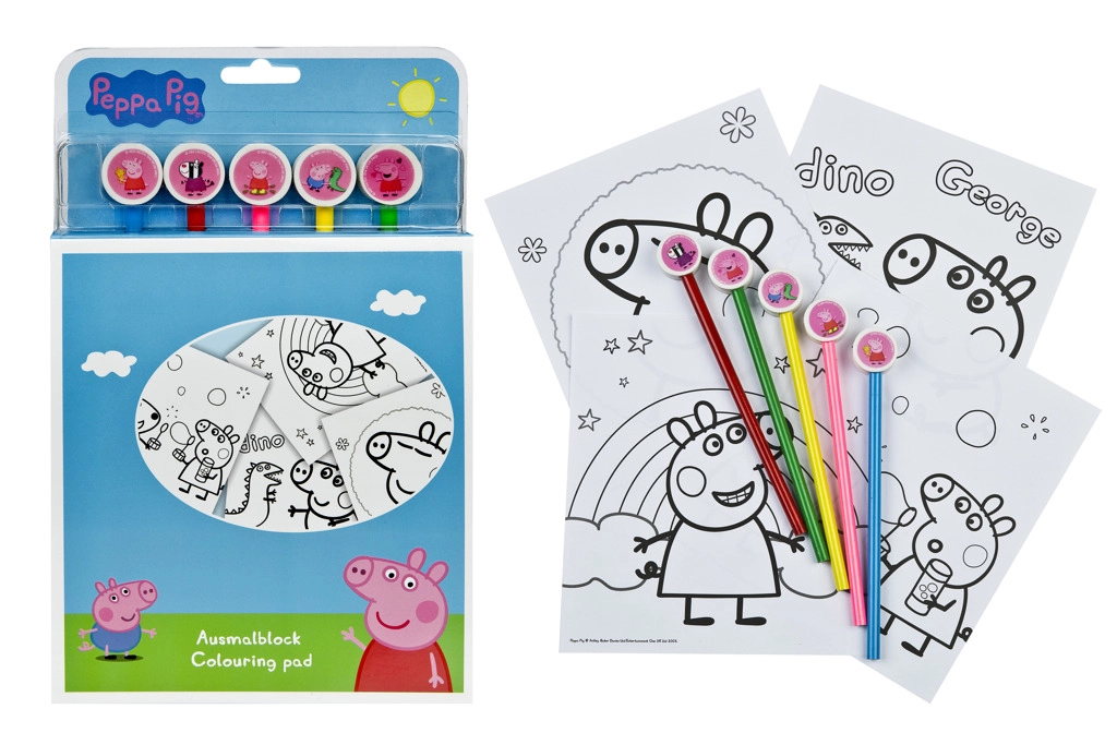 E-shop Sada omalovánek s pastelkami Prasátko Peppa